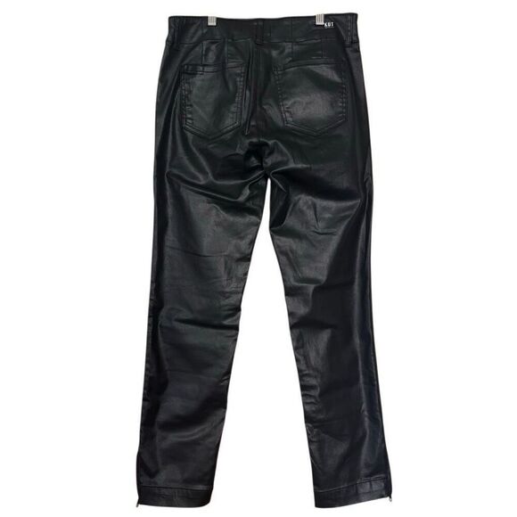 Kut from the kloth Reese ankle straight leg faux leather pants black 8 Long - Picture 2 of 12